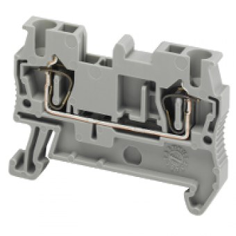 NSYTRR22 - Linergy passthrough terminal block - 2.5mm² 24A single-level 1x1 spring - grey, Schneider Electric