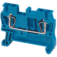 NSYTRR22BL - Linergy passthrough terminal block - 2.5mm² 24A single-level 1x1 spring - blue, Schneider Electric