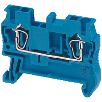 NSYTRR22BL - Linergy passthrough terminal block - 2.5mm² 24A single-level 1x1 spring - blue, Schneider Electric