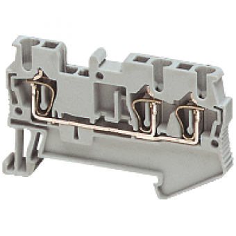 NSYTRR23 - Linergy passthrough terminal block - 2.5mm² 24A single-level 1x2 spring - grey, Schneider Electric