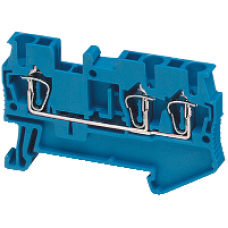 NSYTRR23BL - Linergy passthrough terminal block - 2.5mm² 24A single-level 1x2 spring - blue, Schneider Electric