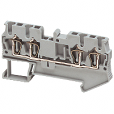 NSYTRR24 - Linergy passthrough terminal block - 2.5mm² 24A single-level 2x2 spring - grey, Schneider Electric