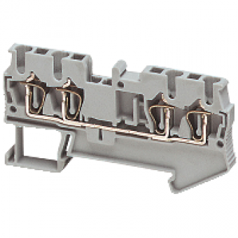 NSYTRR24 - Linergy passthrough terminal block - 2.5mm² 24A single-level 2x2 spring - grey, Schneider Electric