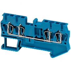 NSYTRR24BL - Linergy passthrough terminal block - 2.5mm² 24A single-level 2x2 spring - blue, Schneider Electric