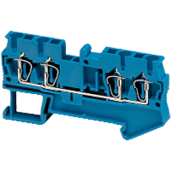NSYTRR24BL - Linergy passthrough terminal block - 2.5mm² 24A single-level 2x2 spring - blue, Schneider Electric