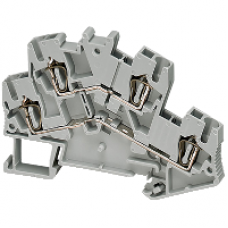 NSYTRR24DBL - Linergy passthrough terminal block - 2.5mm² 22A double-level 1x1 spring - blue, Schneider Electric