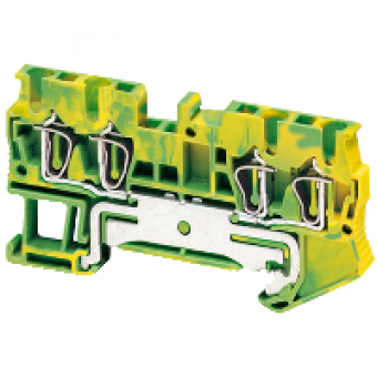 NSYTRR24PE - Linergy earth terminal block - 2.5mm² single-level 2x2 spring - green-yellow, Schneider Electric