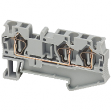 NSYTRR43 - Linergy passthrough terminal block - 4mm² 32A single-level 1x2 spring - grey, Schneider Electric