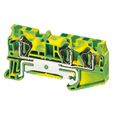 NSYTRR43PE - Linergy earth terminal block - 4mm² single-level 1x2 spring - green-yellow, Schneider Electric