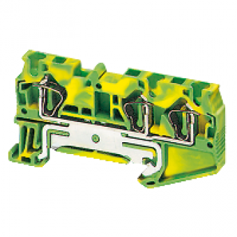 NSYTRR43PE - Linergy earth terminal block - 4mm² single-level 1x2 spring - green-yellow, Schneider Electric