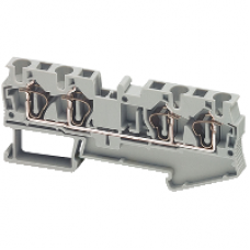 NSYTRR44 - Linergy passthrough terminal block - 4mm² 32A single-level 2x2 spring - grey, Schneider Electric