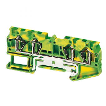 NSYTRR44PE - Linergy earth terminal block - 4mm² single-level 2x2 spring - green-yellow, Schneider Electric