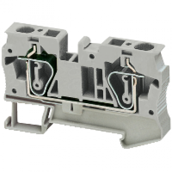 NSYTRR62 - Linergy passthrough terminal block - 6mm² 41A single-level 1x1 spring - grey, Schneider Electric