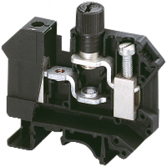 NSYTRV162SF - Linergy fixed carrier terminal block - 16mm² 10A single-level 1x1 screw - black, Schneider Electric