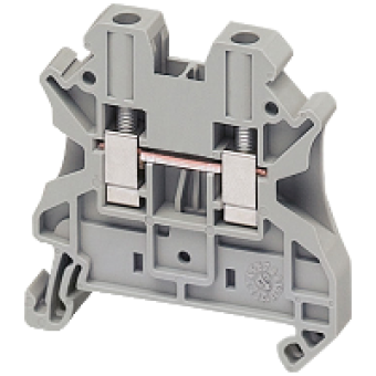NSYTRV42 - Linergy passthrough terminal block - 4mm² 32A single-level 1x1 screw - grey, Schneider Electric