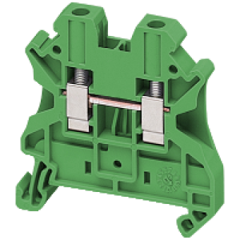 NSYTRV42GN - Linergy passthrough terminal block - 4mm² 32A single-level 1x1 screw - green, Schneider Electric