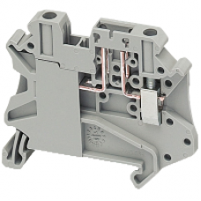 NSYTRV42TB - Linergy carrier disc. terminal block - 4mm² 20A single-level 1x1 screw - grey, Schneider Electric