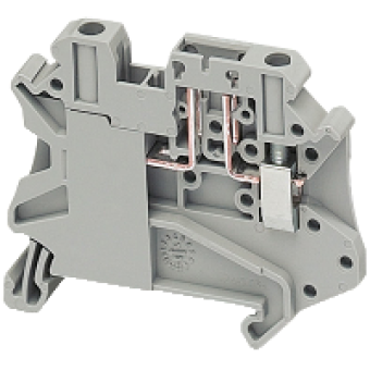 NSYTRV42TB - Linergy carrier disc. terminal block - 4mm² 20A single-level 1x1 screw - grey, Schneider Electric