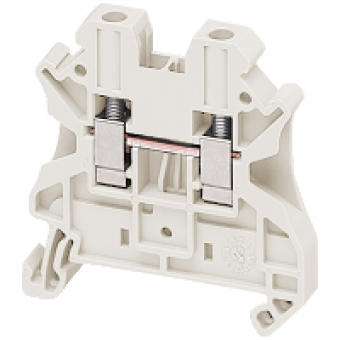 NSYTRV42WH - Linergy passthrough terminal block - 4mm² 32A single-level 1x1 screw - white, Schneider Electric