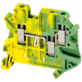 NSYTRV43PE - Linergy earth terminal block - 4mm² single-level 1x2 screw - green-yellow, Schneider Electric