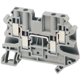 NSYTRV44 - Linergy passthrough terminal block - 4mm² 32A single-level 2x2 screw - grey, Schneider Electric