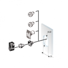 NSYTT8CRN - Triangular lock insert 8mm chromed. For Spacial CRN and Thalassa PLM enclosures, Schneider Electric