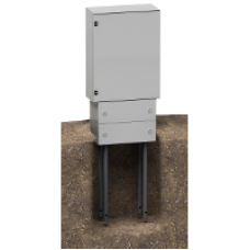 NSYZM263G - Polyester glassreinforced plinth for encl. PLM86 front opening IP44-IK10 RAL7035, Schneider Electric