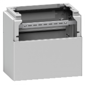 NSYZZ2124G - Polyester glassreinf. plinth for encl PLAZ(T)124 front opening IP44-IK10 RAL7035, Schneider Electric