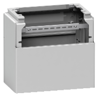 NSYZZ274G - Polyester glassreinf. plinth for encl. PLAZ(T)74 front opening IP44-IK10 RAL7035, Schneider Electric