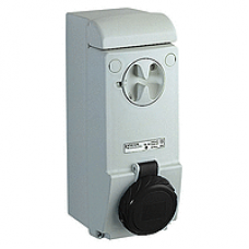 PKB63P544 - Unika interlocked socket - 63 A - 3P + E - 480...500 V AC - IP65 - wall, Schneider Electric
