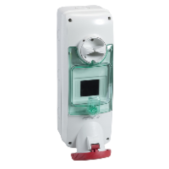 PKB63Q535 - Unika interlocked socket - 63 A - 3P + N + E - 380...415 V AC - IP65 - wall, Schneider Electric