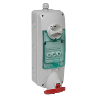 PKB63U535 - Unika interlocked socket - 63 A - 3P + N + E - 380...415 V AC - IP65 - panel, Schneider Electric