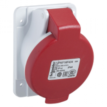 PKF16F423 - PratiKa socket - screw - angled - 16A - 2P + E - 200...250 V AC - panel, Schneider Electric
