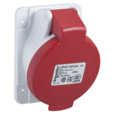 PKF16F435 - PratiKa socket - screw - angled - 16A - 3P + N + E - 380...415 V AC - panel, Schneider Electric