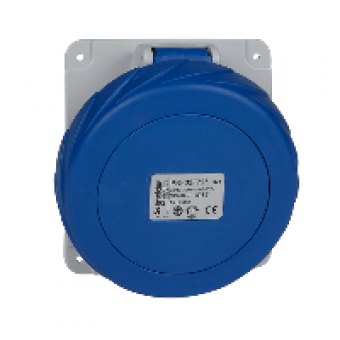 PKF16F725 - PratiKa socket - screw - angled - 16A - 3P + N + E - 200...250 V AC - panel, Schneider Electric