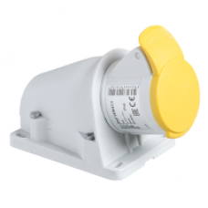 PKF16W413 - PratiKa socket - screw - angled - 16A - 2P + E - 100...130 V AC - wall, Schneider Electric