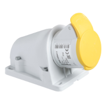 PKF16W413 - PratiKa socket - screw - angled - 16A - 2P + E - 100...130 V AC - wall, Schneider Electric