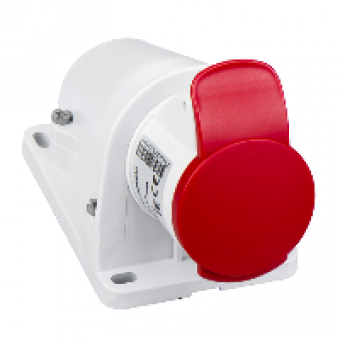 PKF16W433 - PratiKa socket - screw - angled - 16A - 2P + E - 380...415 V AC - wall, Schneider Electric
