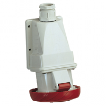 PKF16W734 - PratiKa socket - screw - angled - 16A - 3P + E - 380...415 V AC - wall, Schneider Electric