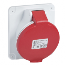 PKF32F435 - PratiKa socket - screw - angled - 32A - 3P + N + E - 380...415 V AC - panel, Schneider Electric