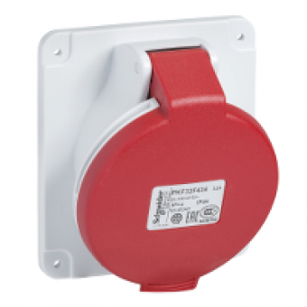 PKF32F435 - PratiKa socket - screw - angled - 32A - 3P + N + E - 380...415 V AC - panel, Schneider Electric