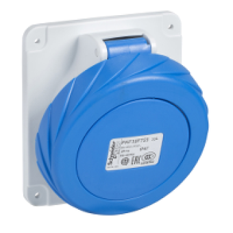 PKF32F723 - PratiKa socket - screw - angled - 32A - 2P + E - 200...250 V AC - panel, Schneider Electric