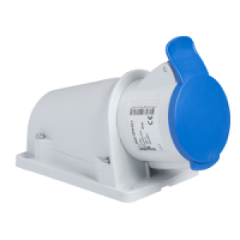 PKF32W423 - PratiKa socket - screw - angled - 32A - 2P + E - 200...250 V AC - wall, Schneider Electric