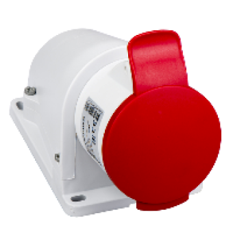 PKF32W435 - PratiKa socket - screw - angled - 32A - 3P + N + E - 380...415 V AC - wall, Schneider Electric