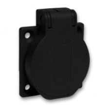 PKS51N - PratiKa socket - black - 2P + E - 10/16 A - 250 V - German - IP54 - flush - back, Schneider Electric