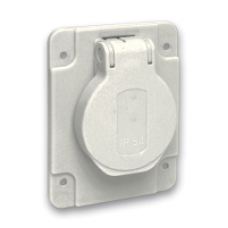PKS61G - PratiKa socket - grey - 2P + E - 10/16 A - 250 V - German - IP54 - flush - back, Schneider Electric