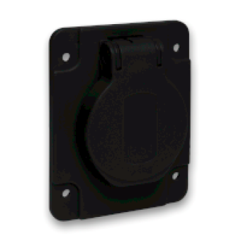 PKS61N - PratiKa socket - black - 2P + E - 10/16 A - 250 V - German - IP54 - flush - back, Schneider Electric