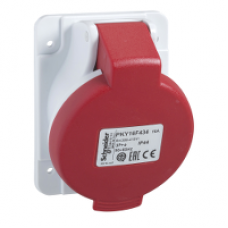 PKY32F435 - PratiKa socket - fast - angled - 32A - 3P + N + E - 380...415 V AC - panel, Schneider Electric