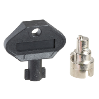 PRA90056 - lock male 7mm triangle square 3mm double bar - for door, Schneider Electric