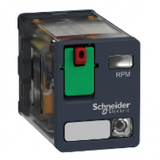 RPM22B7 - power plug-in relay - Zelio RPM - 2 C/O - 24 V AC - 15 A - with LED, Schneider Electric